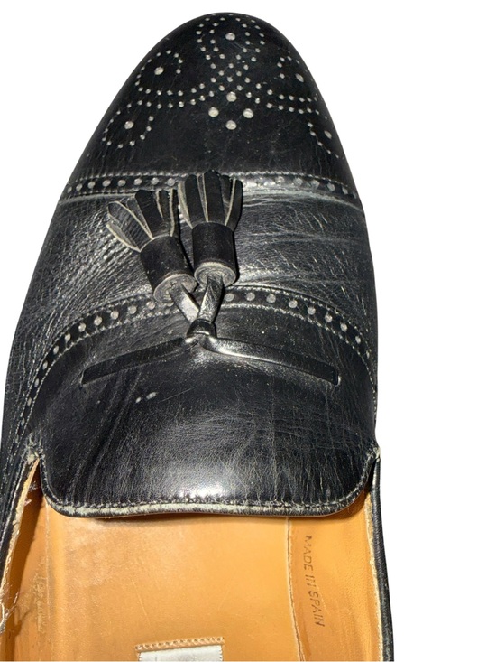 Mezlan classic black tassel leather high quality  loafers made in Spain  11 W main image 8